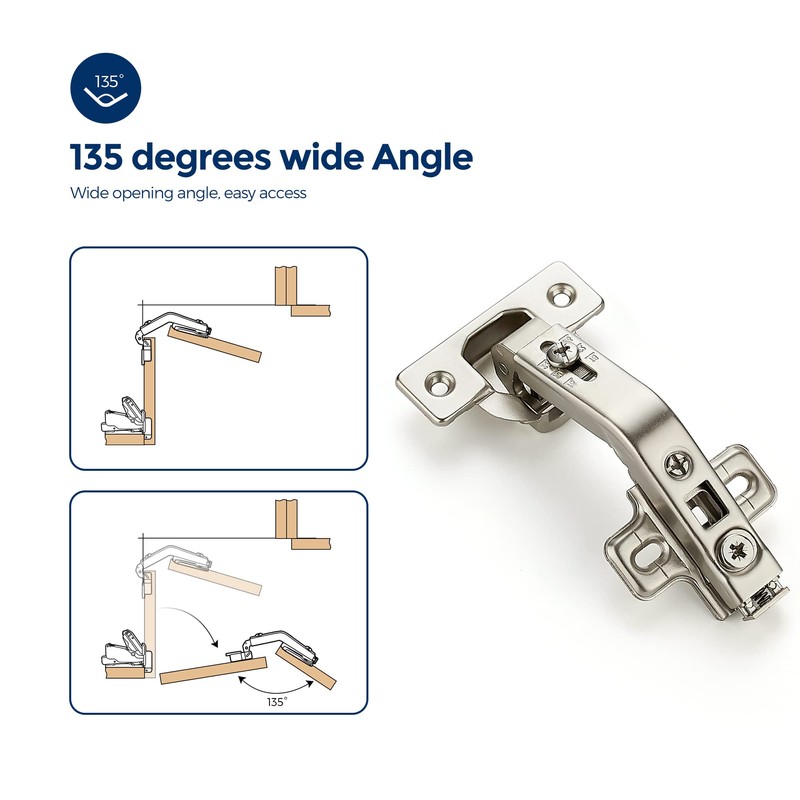 Ravinte 2 Pair 4 Pack Kitchen Cabinet Hinges, 135 Degree