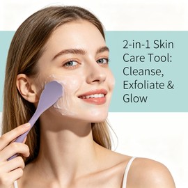 NEWOMEVA 2 Pack Facial Cleansing Brush Set, 2-in-1 Cat Paw Silicone Face Scrubber. Used for Exfoliation, Massagem, Blackhead Removal, and Boby Lotion Application, Cleansing Skincare Tool