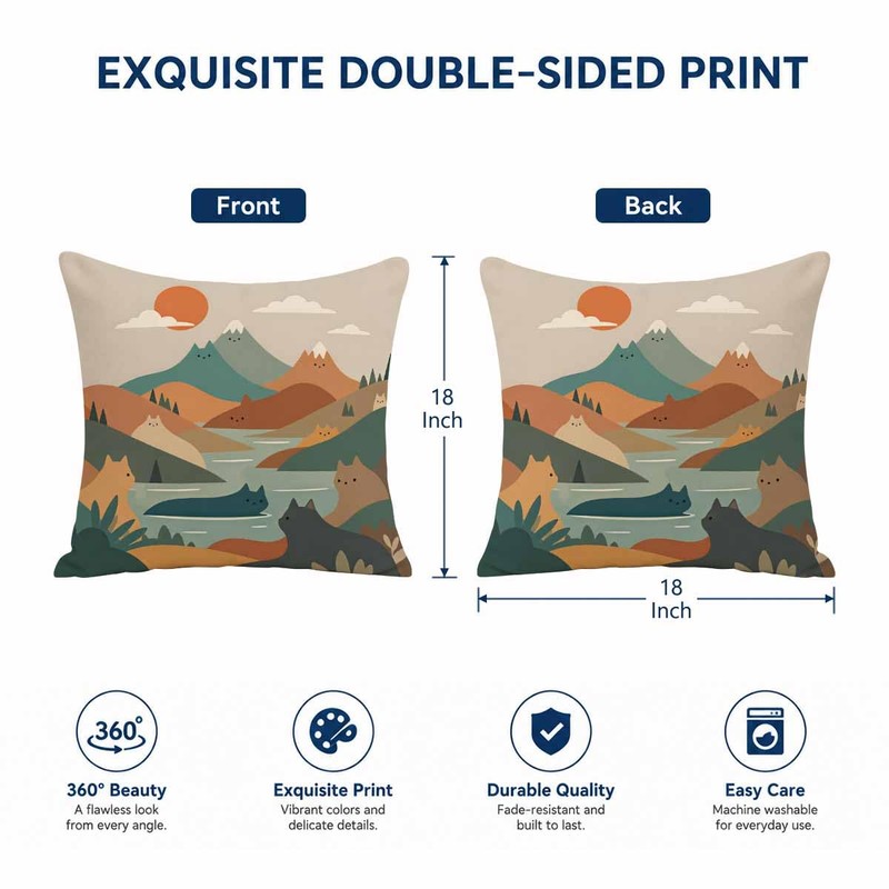Outdoor Chair Cushion Covers 18x18 Set of 2,Cute Throw Pillows