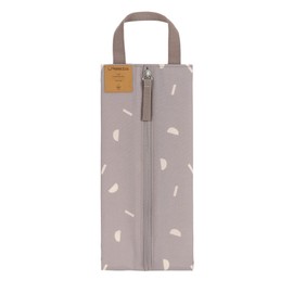 LÄSSIG Baby Children's Insulated Bag Bottle Bag Small Cooler Bag with Insulated Storage Space / Insulated Pouch Blocks Taupe