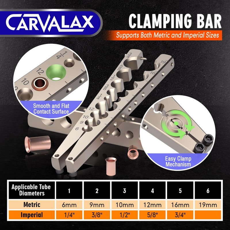 CARVALAX Eccentric Flaring Tool Kit, 45° Precision Flaring, Metric/Imperial Clamp