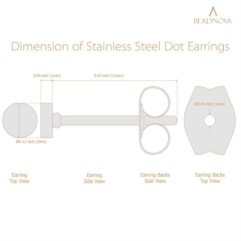 BEADNOVA Stud Earrings for Women Silver Post Earrings Flat Circle