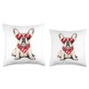 Frenchie Heart Bandana Cool French Bulldog Lover Valentines Throw Pillow
