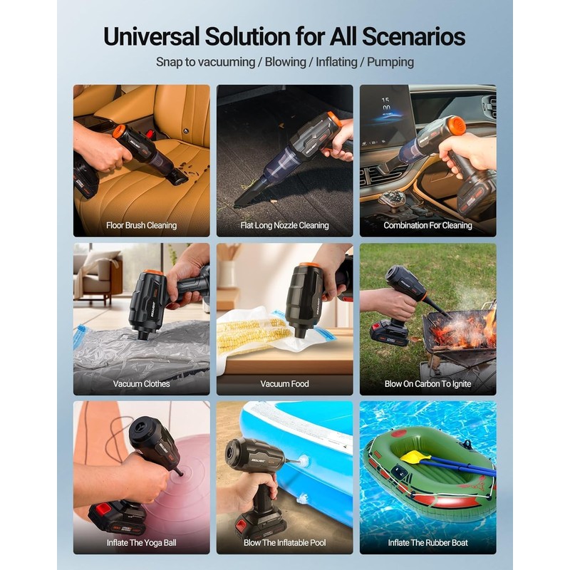 SEALIGHT Handheld Car Vacuum Wireless, Handheld Vacuum Cleaner with 21000pa