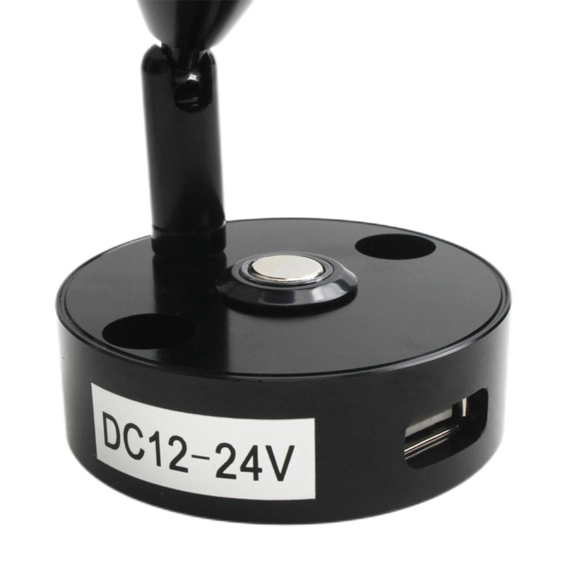 DC12V-24V Reading Lamp RV Boat LED Bedside Lamp 3 Colors