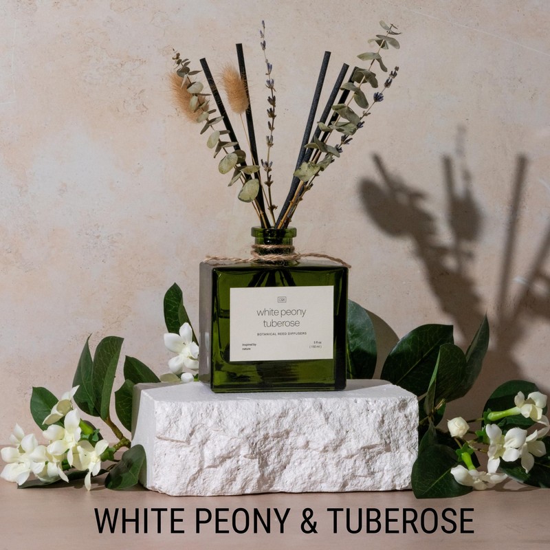 Craft & Kin Fall Reed Diffuser Set with Dried Flowers,