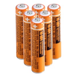 pingju NI-MH AAA Rechargeable Battery 1.2V 700mah 6-Pack HHR-4DPA AAA Batteries for Panasonic Cordless Phones, Remote Controls, Electronics