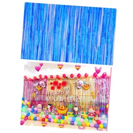 CAXUSD Foil Fringe Curtains for Party 3pcs Aluminum Foil Door Curtain 1x2m Wedding Decorations Backdrop