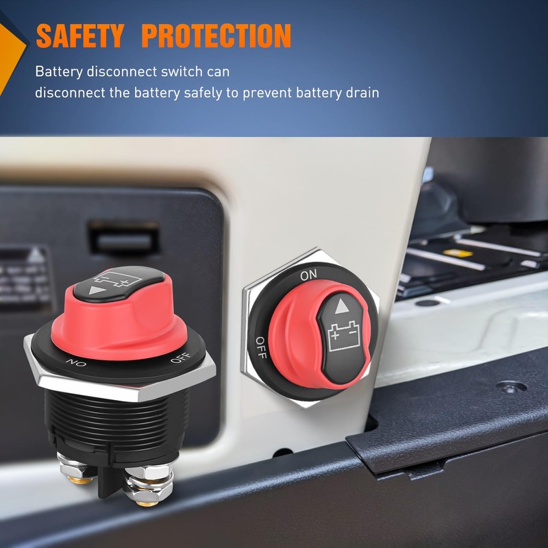 Nilight Battery Disconnect Switch 200A Master Disconnect Isolator 12V-48V On