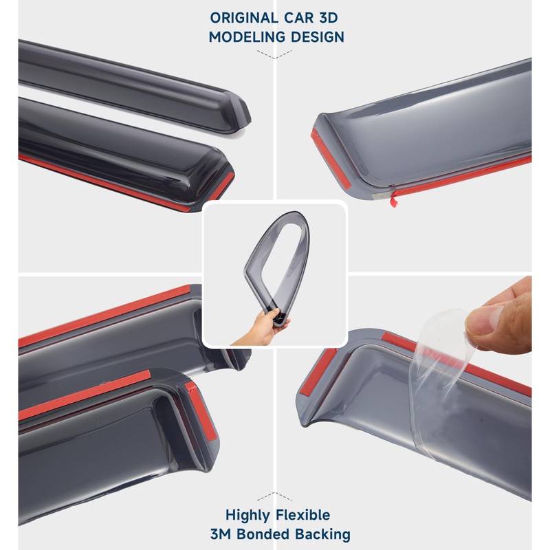 DORENA in-Channel Rain Guards Window Visors Fit for Hyundai Tucson