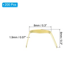 PATIKIL 8x8mm Copper Chandelier Connector Pins, 200Pcs Chandelier Crystal Clips for Fastening Crystals Parts, Chandelier Replacements, Gold