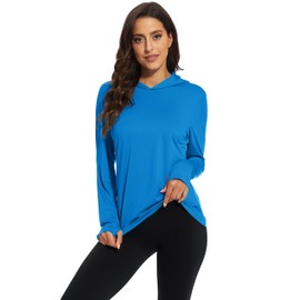 MAGCOMSEN Women's UPF 50+ Sun Protection Hoodie Long Sleeve Workout Tops