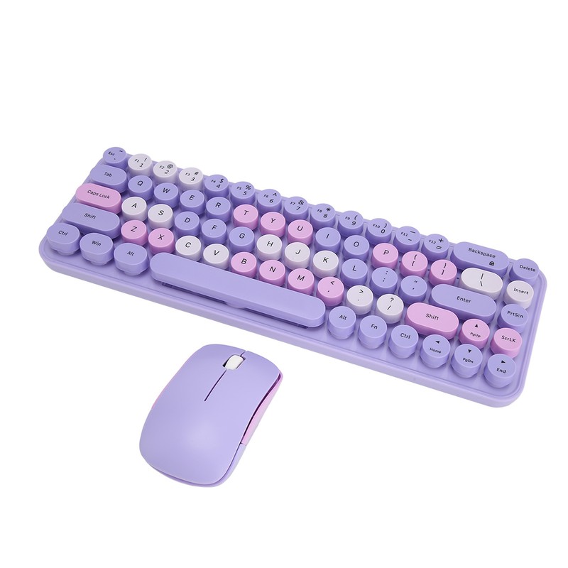 USB Keyboard Mouse 2.4G Wireless 68 Keys Low Consumption Retro