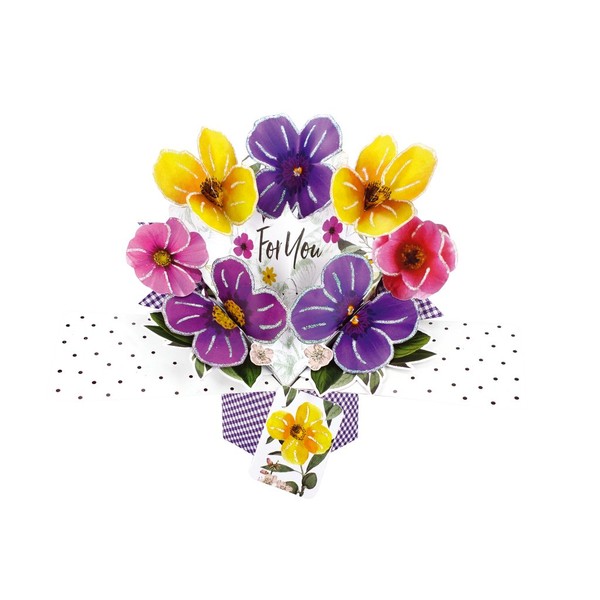Second Nature Pop Ups Nature Pansies For You Pop Up Greeting Card - POP139, POP139A