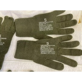 Genuine US Military US GI Glove Inserts Size 5 Cold Weather for Shells NOS 75% Wool 25% Nylon 1 pair