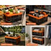 SuceedBuy 45L 3PCS Pack Plastic Collapsible Storage Basket Folding Handles