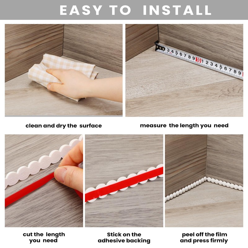 Leinuosen Flexible Molding Trim Peel and Stick for Walls 10ft