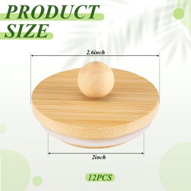 Tessco for you Tessco 12 Pcs Yogurt Jar Lids Bamboo Wood with Silicone Sealing Rings Lids Compatible with Oui Yogurt Jars for Mugs and Jars, 2. 64 x 1. 97 Inch