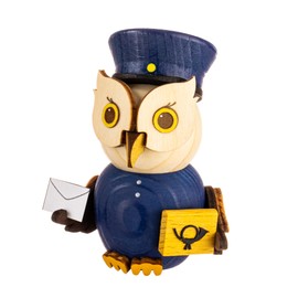Kuhnert - Decoration / Wooden Figurine - Mini Owl Postman - Approx. 7 cm - Made in Germany