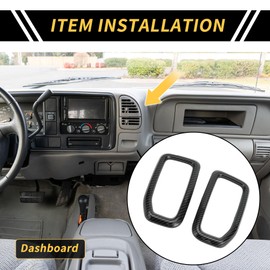 REPAIROCK 1 Set Dashboard Air Vent AC Outlet Cover Trim for Ford for Ranger 2023-2024 Dash Air Vent Cover Trims Carbon Fiber Pattern ABS Black