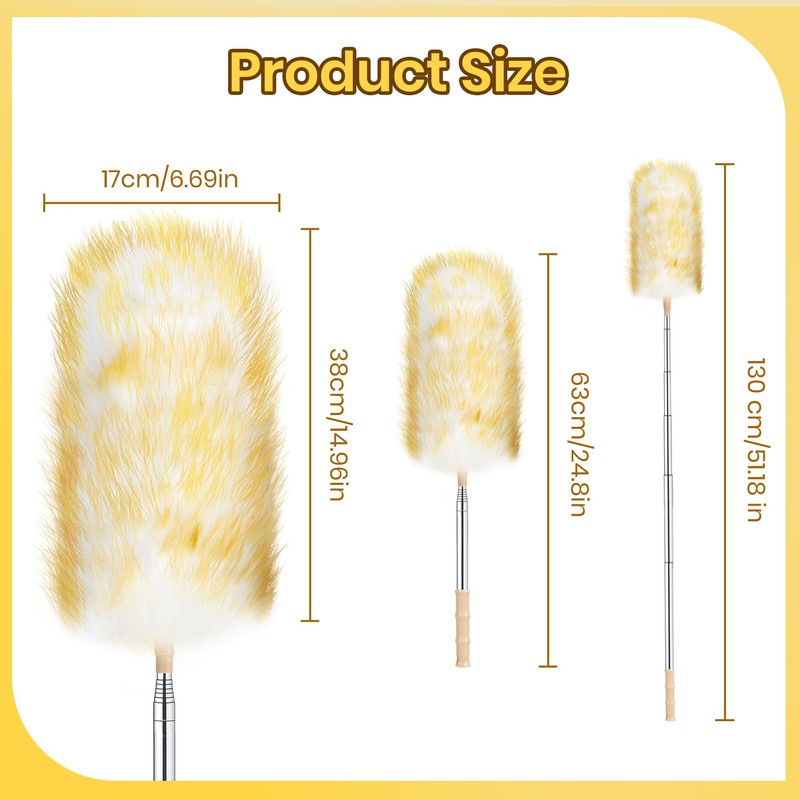 Lambswool Extendable Dusters for Cleaning 130 cm Long Handled Duster