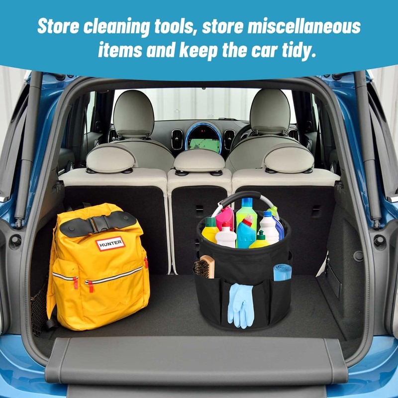 TeJoyce 17L Foldable Cleaning Caddy with Handle, Cleaning Bucket Organizer,