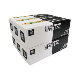 Quart Slider Storage Bags- 150 Count, Featuring Expandable Bottom, Zero BPA, Microwave-Safe(6 boxes of 25)