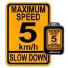 Maximum Speed Limit 5 Slow Down Sign, Rust Free Aluminum,