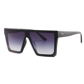 Dollger Retro Square Sunglasses Women Men Large Fashion Flat Top Big Frame Shades, gray