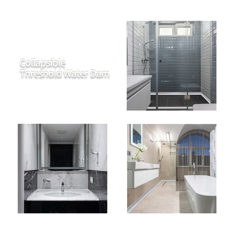39 Inches Water Barrier for Sink, Shower Threshold Water Dam