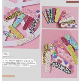 50 Pzas Lima Pulidor Lija D 10cm Decorada Uso Rudo Para Uñas                                                                                          