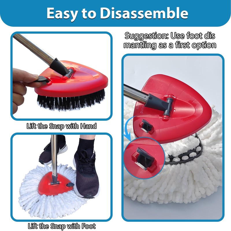 4 Pack Spin Mop Replacement Head Compatible with O Cedar