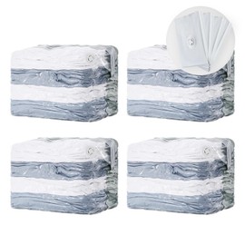 TAILI Vacuum Compression Bag, Clothes Storage, Comforter, Large Capacity, 4 Pieces, 3D Pack, Cube Vacuum Bags, No Vacuum Needed, Mildew, Dust Mites, Dustproof, Moisture-Proof, Space Saving, 31.5 x