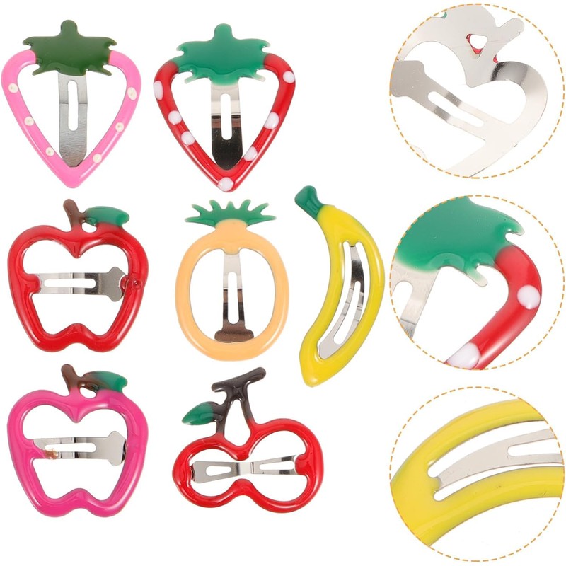 14-Piece Fruit Shaped Hair Clips and Snap Hair Accessories, Multicoloured