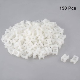 uxcell Cable Tie Mount Base Saddle Type Wire Holder Nylon 5.2mm Hole Width White 150Pcs