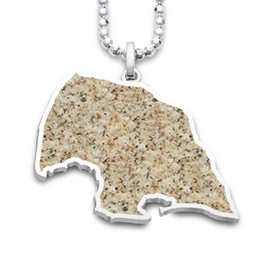 Dur Schmuck Exclusive Pendant Isle of Fehmarn Beach Sand Silver Rhodium-Plated 925 Silver (P3561), Silver, Beach sand