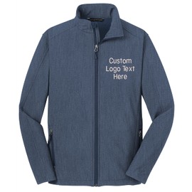 INK STITCH Men Design your Own Custom Stitching Embroidery Core Soft Jackets - Navy Heather (M)