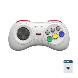 8BitDo M30 Wireless Bluetooth Controller Retro Gamepad for Switch, PC Windows, MacOS, Android, Raspberry Pi with Sega Genesis & Sega Mega Drive Style (White)