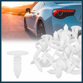 TUCKBOLD 40pcs 4.5mm Hole Dia Plastic Bolt Rivets Fasteners Clip White Automotive Parts