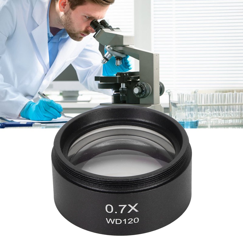 0.7X Stereo Microscope Objective Lens HD Large View Metal Auxiliary