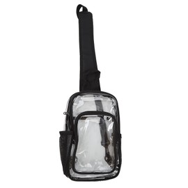 SUNGOOYUE Bandolera Transparente, Multibolsillos Impermeables, Correas de Hombro Reversibles, Bolsa Transparente de PVC Transparente para Deportes