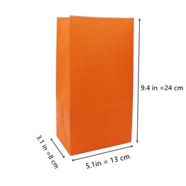 EMAAN 24 Count Hot Pink Orange Party Goody Bags 5.1 X 3.1 X 9.4 Inch Small Paper Treat Bags for Wedding Birthday Holiday Party Favor Bags (Hot Pink Orange)