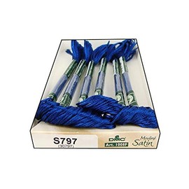 DMC 1008F-S797 Shiny Radiant Satin Floss, Royal Blue, 8.7-Yard