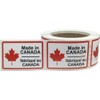 Made in Canada Labels 2 x 3 Inch Rectangles 500
