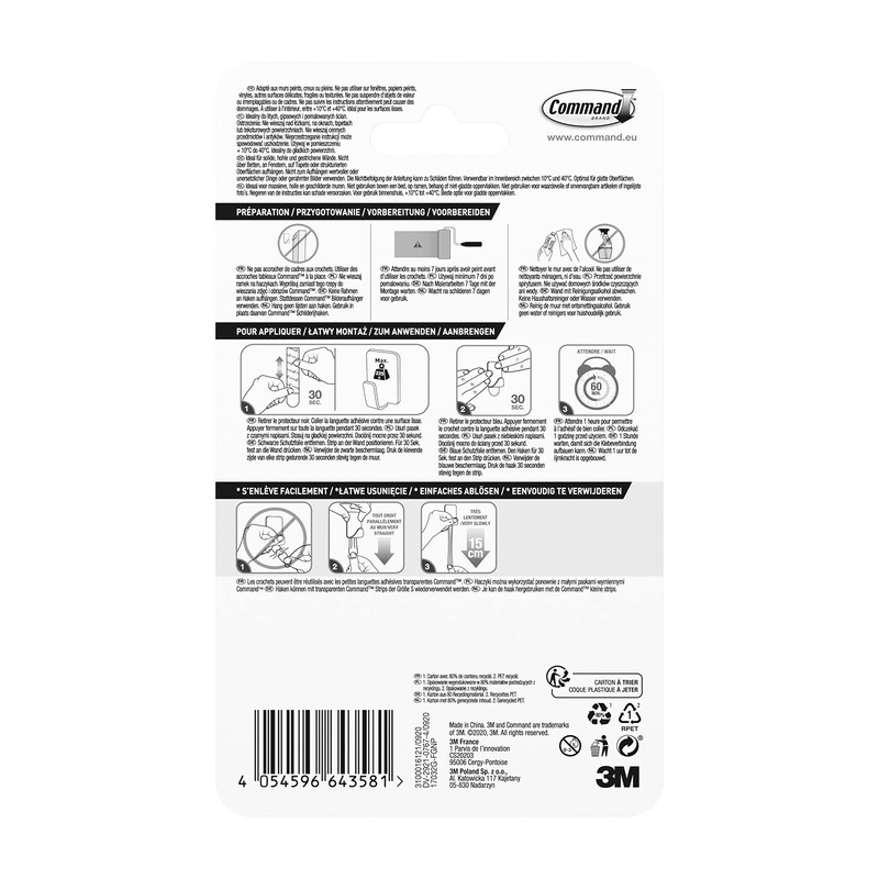 Command 17032BR Small Gold Metal Hook