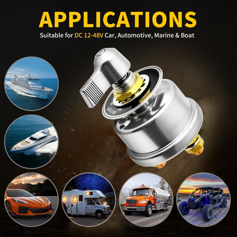 Bolipoeq 200A 12V Battery Disconnect Switch Heavy Duty, Quality Battery