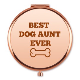 Aerfhhy Dog Aunt Gift Compact Makeup Mirror for Dog Lover Groomer Mom Owners Women Birthday for Friend Pet Lover Auntie Pocket Folding Travel Mirror Present from Nephew Niece