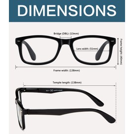 Gafas de lectura estilo clásico vintage para mujer y hombre, Tortoise, Talla unica