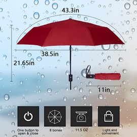 NOOFORMER Compact Travel Mini Umbrella Windproof Automatic Umbrellas Small Lightweight Portable Folding Rain Umbrella for Women Men Kids