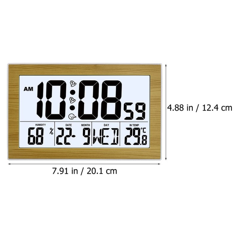 Beavorty 1pc Perpetual Calendar Desk Clock Alarm Clock Thermometer Student